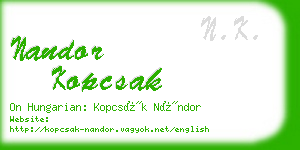 nandor kopcsak business card